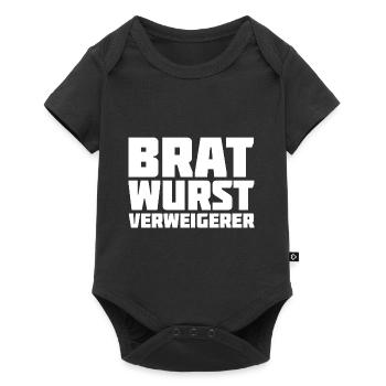 Bratwurst Verweigerer Bratwurst Pflicht Gegner - Baby Premium Kurzarmbody - Schwarz - Vorne