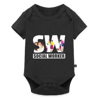 School Social Work Month Sw Social - Baby Premium Kurzarmbody - Schwarz - Vorne