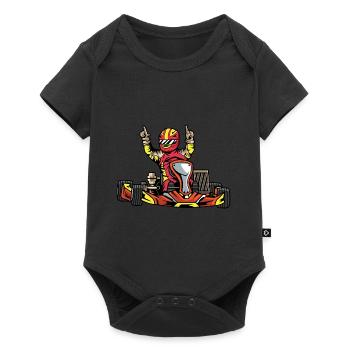 Gehen Sie Kart-Champion. Titelverteidiger Gift - Baby Premium Kurzarmbody - Schwarz - Vorne