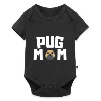 Mops Mama Hunde Haustier Muttertag Geschenk Mops - Baby Premium Kurzarmbody - Schwarz - Vorne