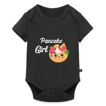Pancake Pfannenkuchen Süßes Frühstück Essen - Baby Premium Kurzarmbody - Schwarz - Vorne
