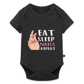 Manger Dormir Ongles Répéter - Body à manches courtes Premium Bébé - noir - Devant