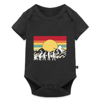 Skiing Evolution Vintag Winter Sport Ski - Baby Premium Kurzarmbody - Schwarz - Vorne