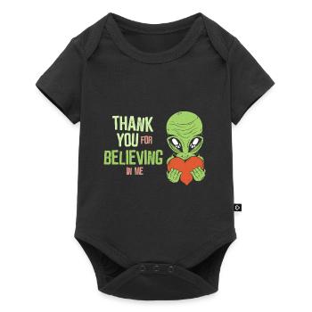 Thank you for believing in me - Alien - Baby Premium Kurzarmbody - Schwarz - Vorne