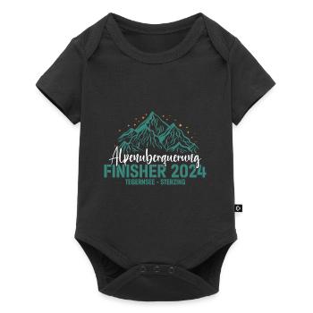 Alpenüberquerung 2024 Tegernsee Sterzing Pilgerweg - Baby Premium Kurzarmbody - Schwarz - Vorne