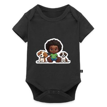 Idée Cadeau Amoureux Des Chiens En Enfant - Body à manches courtes Premium Bébé - noir - Devant