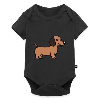Humour chien teckel - Body à manches courtes Premium Bébé - noir - Devant