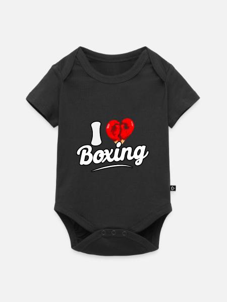 Ich liebe Boxen - Baby Premium Kurzarmbody - Schwarz