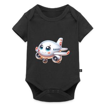 Flugzeug - Baby Premium Kurzarmbody - Schwarz - Vorne