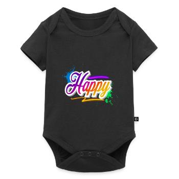 Happy - Baby Premium short-sleeve bodysuit - black - Front