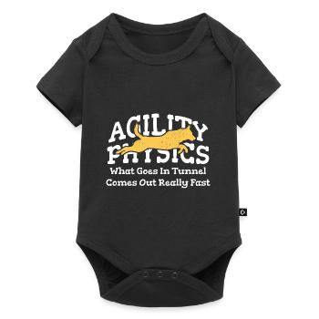 Agilitätsphysik Was in den Tunnel geht, kommt schn - Baby Premium Kurzarmbody - Schwarz - Vorne