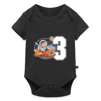 3ème Birrdday Astronaut Space Adventure pour les garçons - Body à manches courtes Premium Bébé - noir - Devant