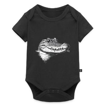 Krokodil - Baby Premium Kurzarmbody - Schwarz - Vorne