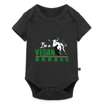 vegan gift fruit saying eco cool vegetarian - Baby Premium short-sleeve bodysuit - black - Front