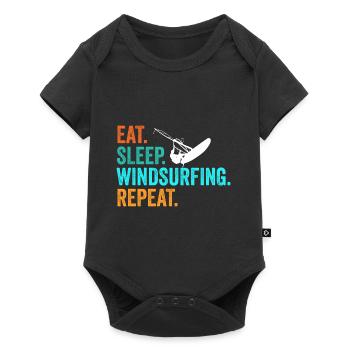 Planche à voile surf surfer cadeau - Body à manches courtes Premium Bébé - noir - Devant