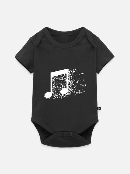 Note Clé de musique Instrument de musique - Body à manches courtes Premium Bébé - noir