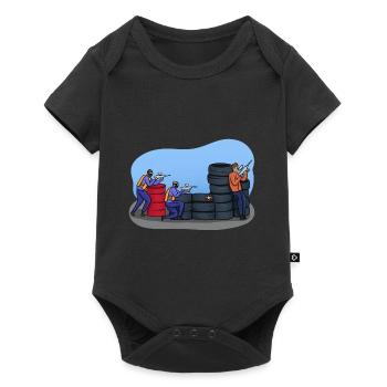 Paintball illustration - Baby Premium short-sleeve bodysuit - black - Front