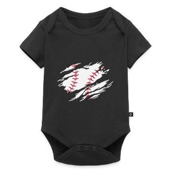 Baseball - Baby Premium Kurzarmbody - Schwarz - Vorne