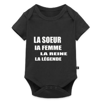Soeur Femme Reine Légende Meilleure Soeur - Body à manches courtes Premium Bébé - noir - Devant
