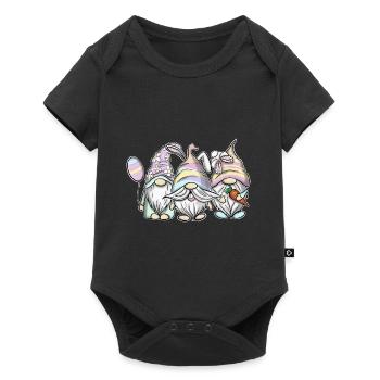 Ostern Gnome Gnomes Wichtel Osterhase - Baby Premium Kurzarmbody - Schwarz - Vorne