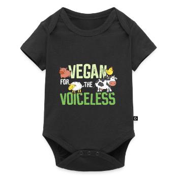 Vegan for the Voiceless - Baby Premium Kurzarmbody - Schwarz - Vorne