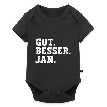 Gut Besser Jan Lustiger Spruch Name Jan - Baby Premium Kurzarmbody - Schwarz - Vorne