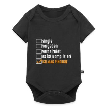 Pinguin - Baby Premium Kurzarmbody - Schwarz - Vorne