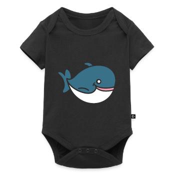 Baby Whale - Baby Premium short-sleeve bodysuit - black - Front