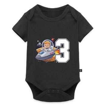3ème Birrdday Astronaut Space Adventure pour les garçons - Body à manches courtes Premium Bébé - noir - Devant