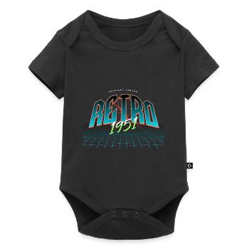 1951 Année de naissance Année de naissance - Body à manches courtes Premium Bébé - noir - Devant