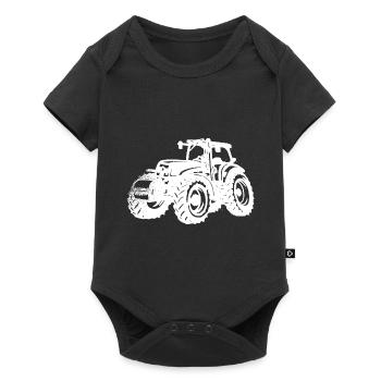 Traktor - Baby Premium Kurzarmbody - Schwarz - Vorne