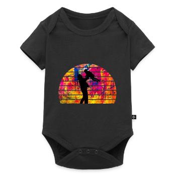 Père et fille - Body à manches courtes Premium Bébé - noir - Devant