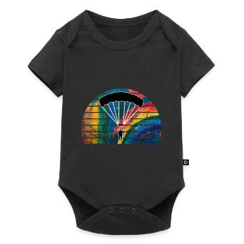 Fallschirm - Baby Premium Kurzarmbody - Schwarz - Vorne
