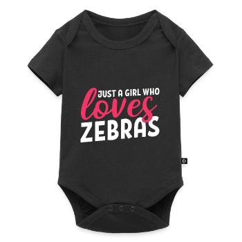 Liebt Zebra Zookeeper Gift - Baby Premium Kurzarmbody - Schwarz - Vorne