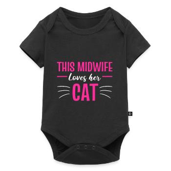 Loves her cat cat mom gift - Baby Premium short-sleeve bodysuit - black - Front