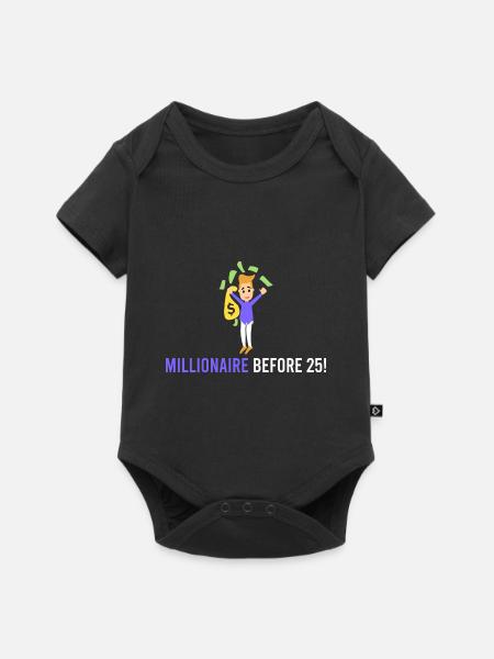 Millionär vor 25! - Baby Premium Kurzarmbody - Schwarz