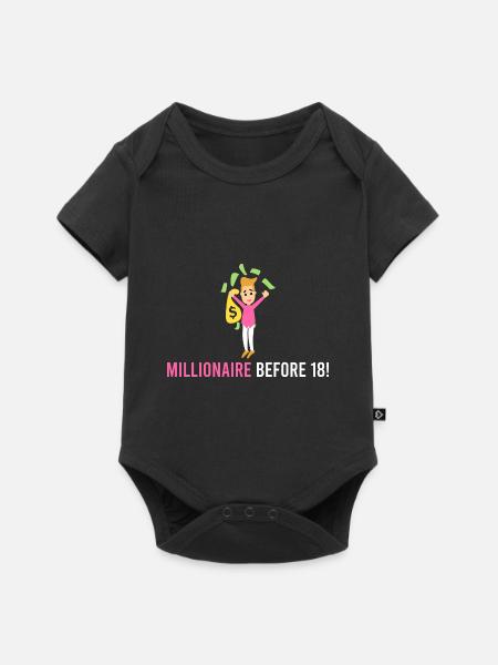 Millionär vor 18! - Baby Premium Kurzarmbody - Schwarz