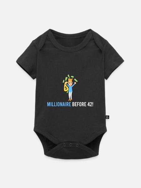Millionär vor 42! - Baby Premium Kurzarmbody - Schwarz