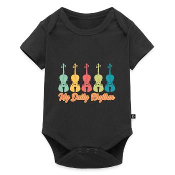 Daily Rhythm Orchestra / Violine Musik, Violinist - Baby Premium Kurzarmbody - Schwarz - Vorne