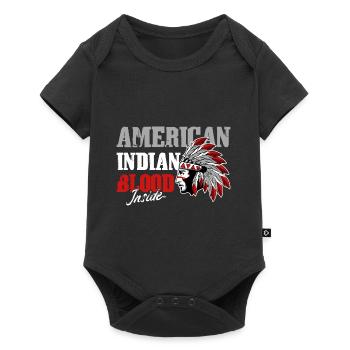 American Indian Blood Inside - Baby Premium Kurzarmbody - Schwarz - Vorne