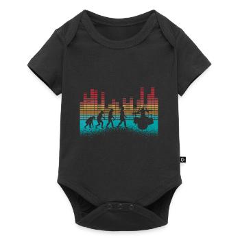 Evolution of man Drums Band Retro Vintage Drummer - Baby Premium Kurzarmbody - Schwarz - Vorne