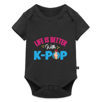 K-Pop | Heart Hand Symbol - Baby Premium short-sleeve bodysuit - black - Front