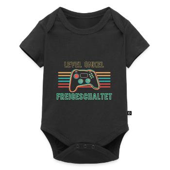 Onkel Level freigeschaltet - Baby Premium Kurzarmbody - Schwarz - Vorne