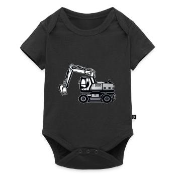 Bagger - Baby Premium Kurzarmbody - Schwarz - Vorne