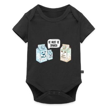 Sojamilch - Soy Milk spanisch - Baby Premium Kurzarmbody - Schwarz - Vorne