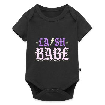 Wimpern-Babe - Baby Premium Kurzarmbody - Schwarz - Vorne
