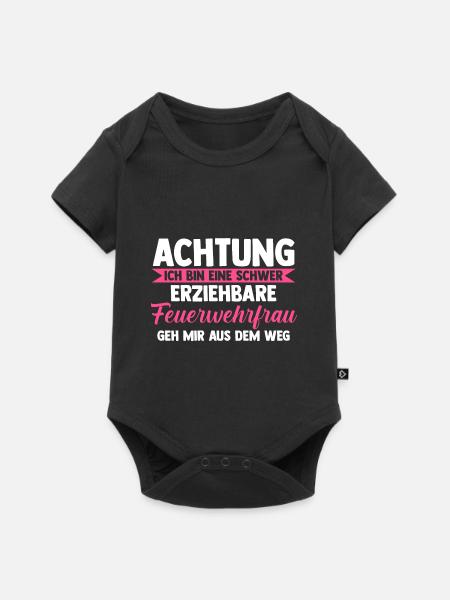 Feuerwehr Feuerwehrfrau - Baby Premium Kurzarmbody - Schwarz