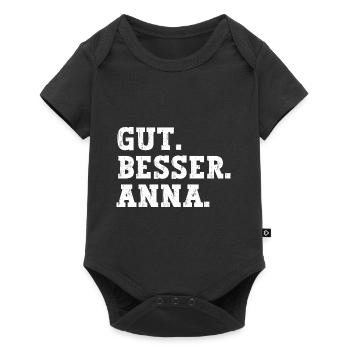 Gut Besser Anna Lustiger Spruch Name Anna - Baby Premium Kurzarmbody - Schwarz - Vorne