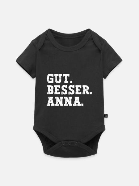 Gut Besser Anna Lustiger Spruch Name Anna - Baby Premium Kurzarmbody - Schwarz