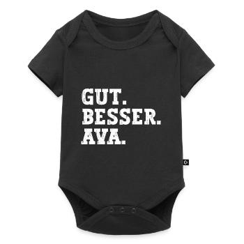 Gut Besser Ava Lustiger Spruch Name Ava - Baby Premium Kurzarmbody - Schwarz - Vorne